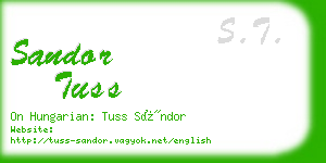 sandor tuss business card